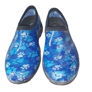 Sloggers Slip on Rain and Gardening Shoes Paw Print Design woman’s size 9